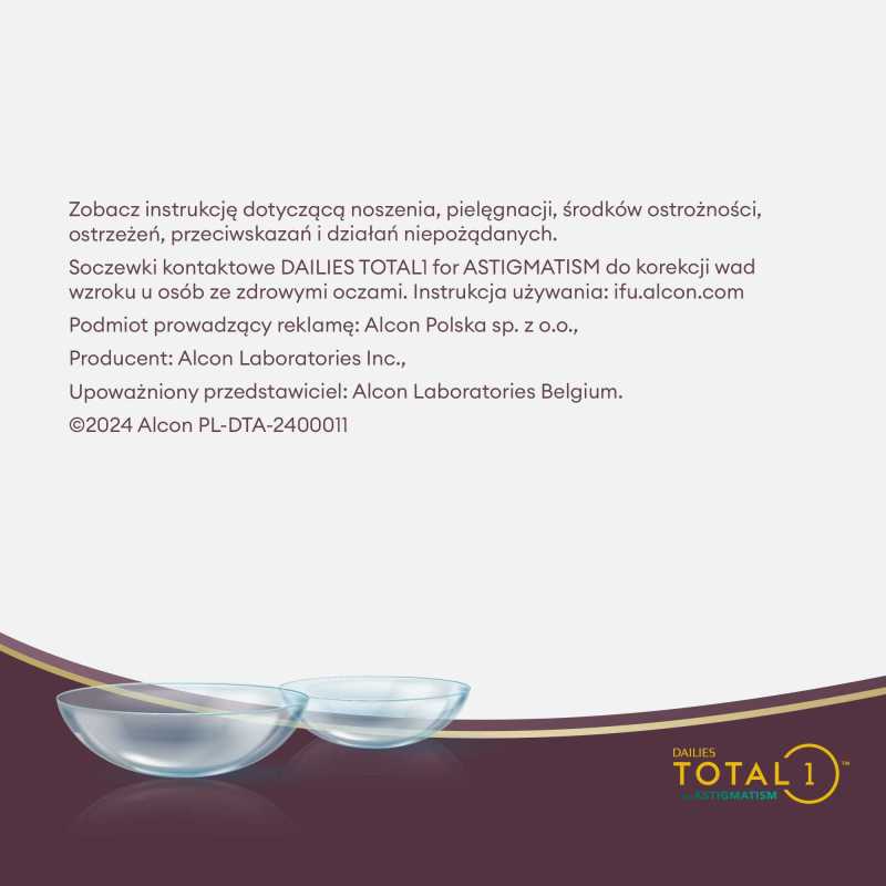 DAILIES TOTAL1 for Astigmatism 30szt